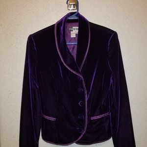 Cozy purple velvet statement blazer